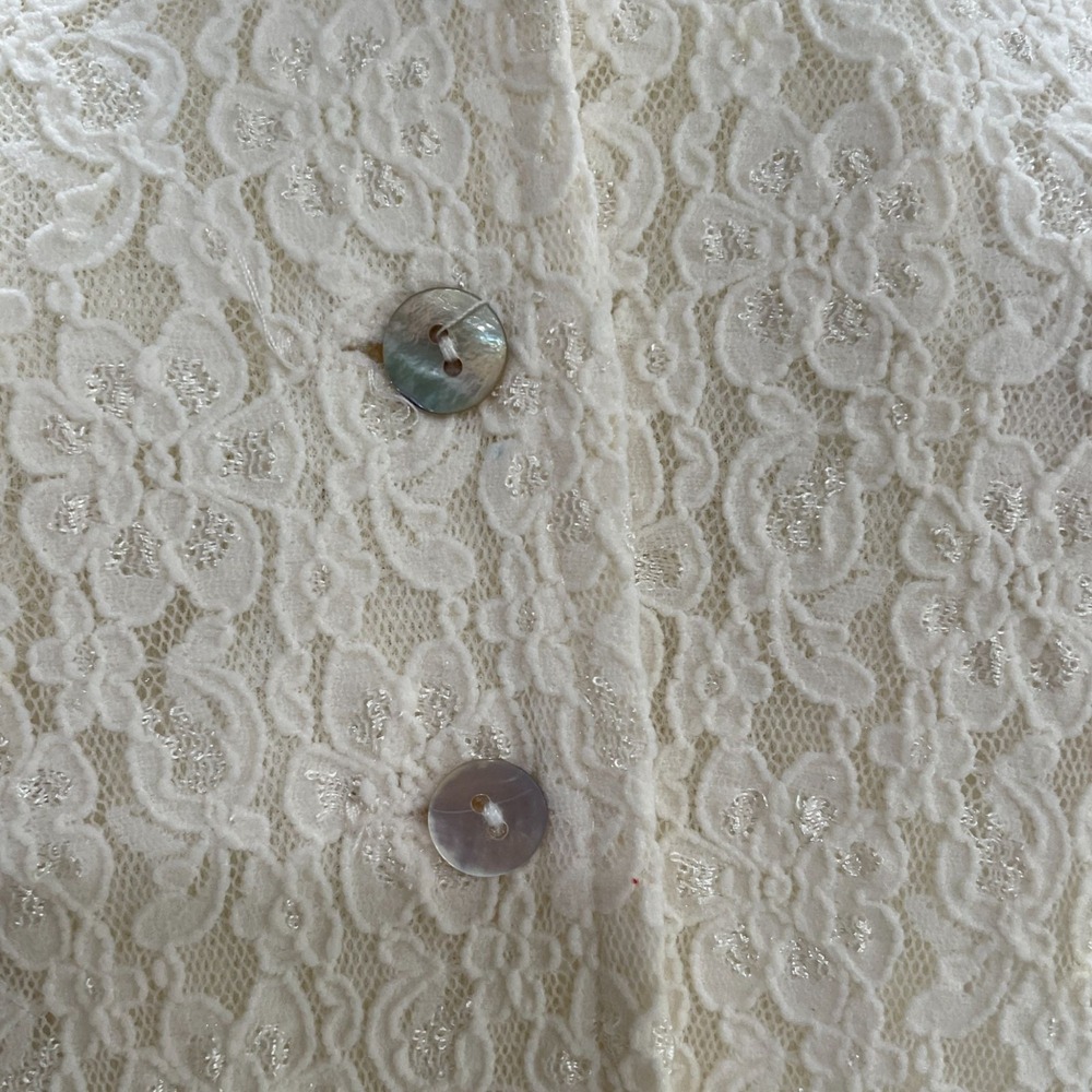 Granite‎ Lace Suit Jacket Ivory Feminine Career Blazer Vintage Romantic Preppy - Picture 10 of 10